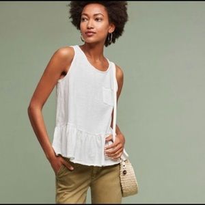 Anthropologie Eri + Ali White Tank Top, size: MP